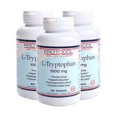 Protocol For Life Balance L-色胺酸補充錠 1000mg, 60顆, 3罐