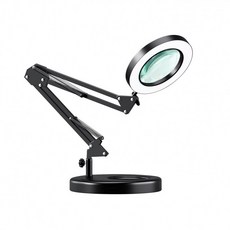 작업용 확대경 책상 스탠드 확대기 30배 클립형 독서용, 1개, D_블랙 15W 조명조절 대형 베이스