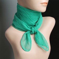 純色百搭大方巾素色文藝舞蹈絲巾韓版職業絲巾，70cm/90cm多尺寸可選，雪紡材質展現優雅氣質, 70*70cm寶石綠色, 1個