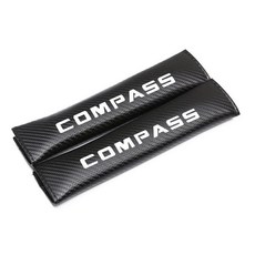 자동차 벨트 커버 순색 섬유 플러시 숄더 패드어린이 컴패스 보호용, 1개, 3. 2pcs carbon Compass