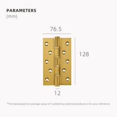 Dooroom-황동 널링 도어 경첩 4 인치 5 자유로운 슬롯 두꺼운 음소거, 1개