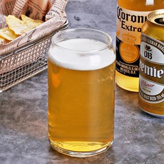 리비 캔모양 유리컵 500 홈카페 비어캔글라스 수입 맥주잔 아이스 커피잔, 1개