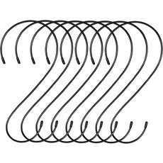 식물 걸이용 S자 고리 - 고하중 나뭇가지 검은색 연장 새 모이통 화분 수엣 바구니 랜턴 풍경 종 실내 주방 사무실 정원 캠핑 야외 냄비 팬 컵 가방 청바지용 12인치