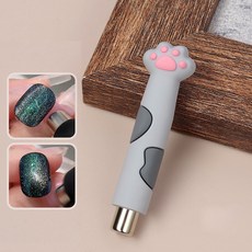 일호장신구 고양이 발바닥 네일자석 원형 스틱 마그네틱 강력 아트팁, 1개, 고양이발바닥네일자석 그레이