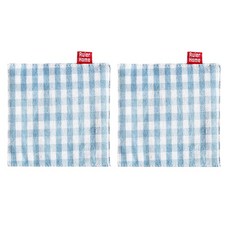 패브릭 체크 천 티코스터 컵받침 홈카페 인테리어, 2개, 스카이블루