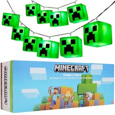 Minecraft 침실용 스트링 LED 조명 배터리 작동 요정 방 장식 벽 크리퍼 실내 게이머 선물 용 147882, Minecraft 침실용 스트링 LED 조명, 배터리