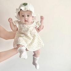 嬰幼兒童連身裙 夏季薄款 包屁連身裙 66-100cm 棉質 輕薄透氣 吸汗舒適 適合居家或外出, 1個, 黃色 小黃花裙,66cm