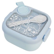 Marcus&Marcus 寶寶旅行餵食四件組 餐碗餐盒食物剪湯匙 高品質無毒 6個月以上適用, 1個, 藍