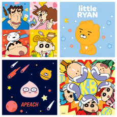 쉬운 짱구 스누피 캐릭터 유화 그림 그리기 세트 25x25cm, 1개, 04. 짱구와 액션가면