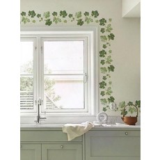 나뭇잎 무늬 벽지 스티커 벽돌 붙이는 침실 단열 배경, 그린 리프 바인 174cm