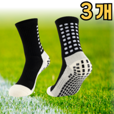 킥메이트 축구양말 논슬립 양말 하프삭스, 3개, 블랙
