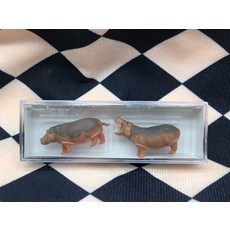 1:87 HO比例 動物模型 小動物 德國 微縮動物 河馬 手繪上色, 參考詳情頁