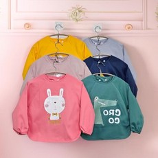 유아 아동 방수 갯벌 놀이 반신 미술 가운 아기 앞치마, 핫핑크_120