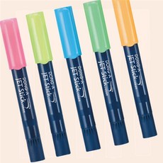 고체형광펜 5색 컴퓨터용싸인펜 3색형광펜 똑템, 1개