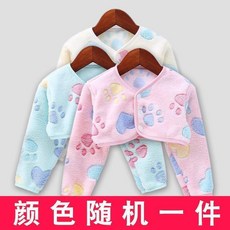 兒童護肩披肩 幼童坎肩 嬰幼兒保暖防寒 台灣熱賣, 顔色隨機一件兒童款260麵料剋重,M90建議體重1525斤