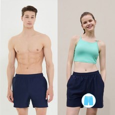 베이직엘르 남녀공용 4부 비치반바지 네이비 BEM X920N_P366423100 2970094