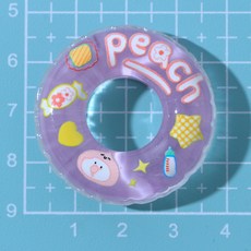 微景小舖 微景觀透色樹脂游泳圈，DIY手作材料，冰箱貼手機殼飾品，海洋沙灘造景擺件, 透色游泳圈-紫色, 透色游泳圈-紫色