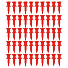 골프 연습을 위한 50피스 골프 티 깨지지 않는 플라스틱 재사용 가능한 벌크 프로 높이 조절 캐슬 티 출시, 32mm red