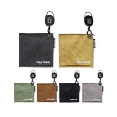 PGA 컴팩트 골프 릴 클리너 스포츠 타올, 라이트그레이