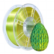 MMC LAB PLA 투컬러 실크 3D 프린터 필라멘트 보는 각도 따라 변하는 고품질 메탈릭 예술 작품, 황록색(옐로우그린), LAB 투컬러 실크