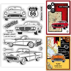 자동차 기어 도로 표지판 투명 66 투명 스탬프 실리콘 스크랩북 DIY 스탬프 루트, AECH08 03364