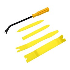 GOOACC 자동차 트림 제거 도구 키트 도어 클립 패널 및 오디오 대시보드 분해용 프라이 툴 스크래치 방지 5피스, Yellow