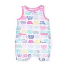 Lamaze Organic Baby 남아용 유기농 민소매 롬퍼 핑크 도트