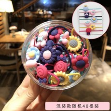 卡通兒童髮圈40入附收納盒
