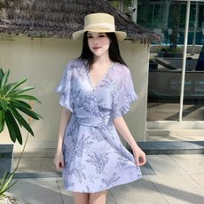 泳衣女新款連體裙式溫泉度假女士泳裝