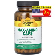1+1 컨트리라이프 맥스 아미노 비타민B6 180베지캡슐 피리독신 염산염 아르기닌 리신 페닐알라닌 아스파트산 류신 트레오닌 히스티딘 타이로신 타우린 티로신 글루탐산 글리신, 180정, 2개