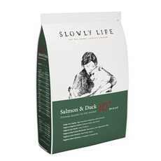 슬로울리라이프 연어 오리 10+ (10~12세) 노령견 노견 부드러운 소프트 사료, 1개, 1.6kg, 연어+오리