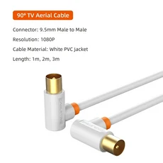 CABLETIME 90도 TV 공중 케이블 1080P M/M 3C2V 비디오 고화질 텔레비전 HD 안테나 STB 디지털, 03 1m, 01 AV Cable