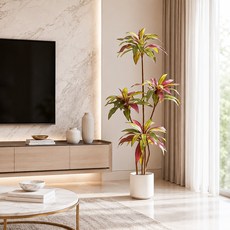 鴻運當頭夏威夷紅竹1.8公尺室內大型仿真植栽（贈送花盆）, 紅竹, 1個