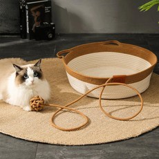 엔터펫 고양이 숨숨바구니 / 면바구니 / 스크래치, M(35cm), 그레이, 1개