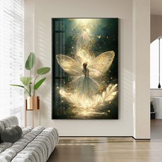 禪緣香舍 蝴蝶公主鑽石畵滿鑽臥室女孩唯美貼鑽十字繡2023新款磚石貼畵帶框, 1個, 棉綫【50*70釐米】滿繡