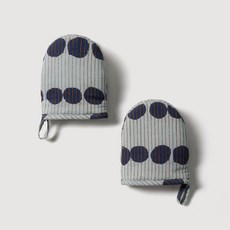 JAJU 드로잉도트코튼미니주방장갑2개 블루 533001