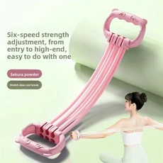 탄성 밴드 요가 필라테스 바 키트 신체 복부 저항 로프 풀러 랠리 스틱 피트니스 체육관 운동, 02 분홍색