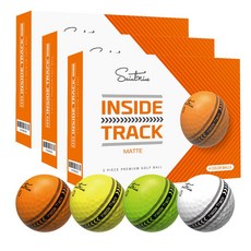 (3다즌 36구) 세인트나인 인사이드 트랙 매트 3피스 골프공 - JIN, 혼합 블랙라인, 1개