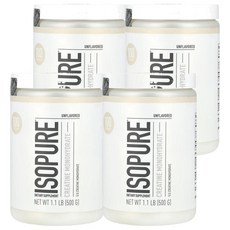 아이소퓨어 크레아틴 모노하이드레이트 언플래버드 Isopure Creatine Monohydrate Unflavored 500g, 4개