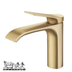 304不鏽鋼 拉斯金色 無鉛龍頭 單孔龍頭 冷熱龍頭 浴室龍頭 面盆龍頭 臉盆龍頭 V5163, 1個