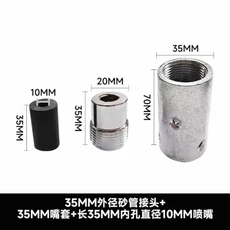 공압식 녹 제거 고압 샌드블라스팅 부품 연결 35mm 직경 직삽형 내마모성 탄화붕소 노즐, 01   Mainland, 11 with 35x20x10steel c