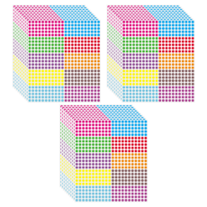 5500개입 10컬러 원형 도트 스티커 6mm, 3세트, 10색(S5109) 5500개입