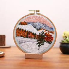 아이레노 풍경 diy 자수 패키지 8종 디자인 감성적인 자연 풍경 프랑스 자수 세트, 풍경2, 1개