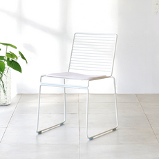 퍼니인어스 헤이히체어 스틸 야외의자 테라스체어 카페 정원 인테리어체어, 화이트, 1개