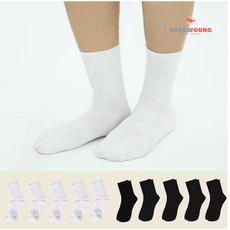 삭스영 여성 중목양말 무지 10p