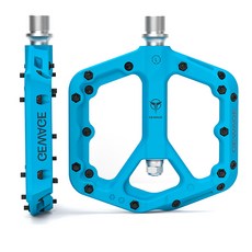 GEWAGE 山地腳踏車腳踏 尼龍纖維超輕防滑加寬腳蹬, 藍色, 1套