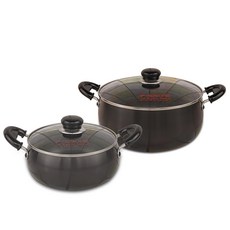 키친아트 쥬노블랙 경질냄비 양수20cm + 양수26cm(가운데부분이크기입니다), 블랙, 양수20cm + 양수26cm