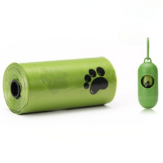 생분해성 애완동물 분뇨 가방 1 통 + 캡슐 수납함, 1세트, 15개입, green