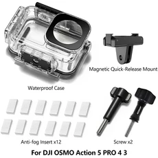 호환액션 5/4/3 방수 케이스 다이빙 수중 보호 하우징 쉘 DJI 오스모 5 프로 4 3 카메라 액세서리, 05 Magnetic Case Kit