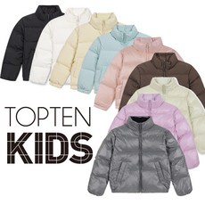 탑텐키즈 남아 여아 유행하는 가볍고 편안한 데일리 글로시 파스텔 숏패딩 점퍼